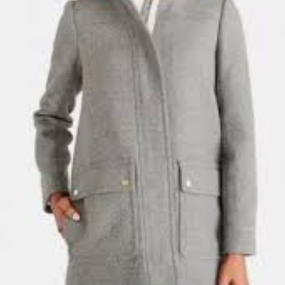 Women's grey wool coat - Picture 1 of 4